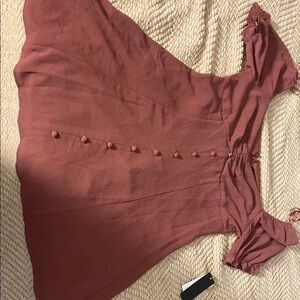 Elegant Mauve Off-Shoulder Dress